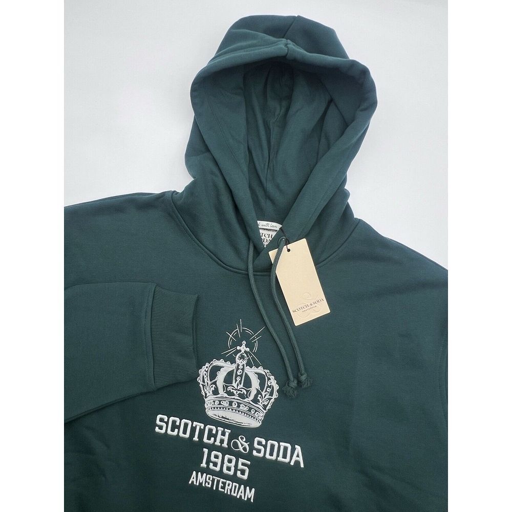 Scotch & Soda Hoodie Men XL Green Long Sleeve Drawstring Pullover Amsterdam 1985